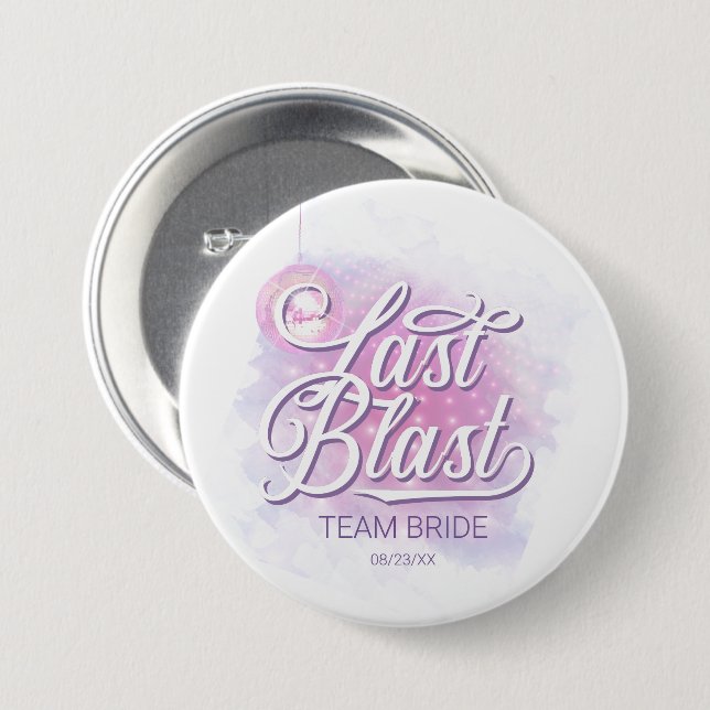 Letzte Disco-Junggesellinnen-Abschied Team Braut I Button (Vorne & Hinten)