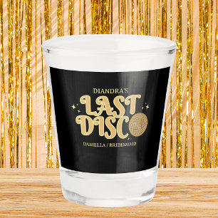 Letzte Disco Retro Black and Gold 70er Bachelorett Schnapsglas