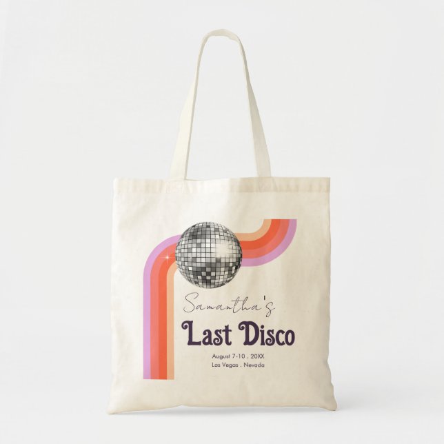 Letzte Disco Retro Junggeselinnen-Abschied Totasch Tragetasche (Vorne)