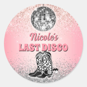 Letzte Disco Retro Junggesellinnenabschied Custom Runder Aufkleber