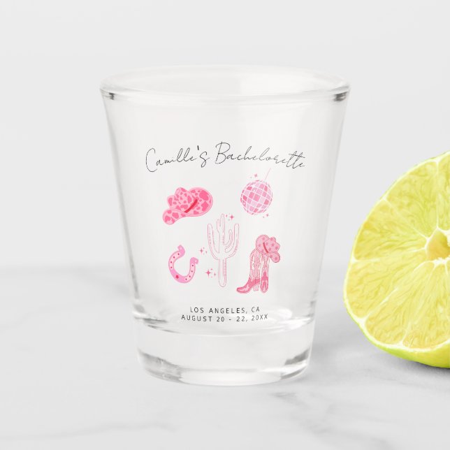 Letzte Disco Rodeo Bachelorette Week-end Party Schnapsglas (Vorderseite)