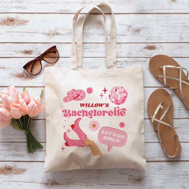 Letzte Disco Rodeo Junggeselinnen-Abschied Gefalle Tragetasche (Pink Cowgirl Bachelorette Tote Bag)