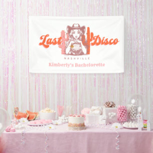 Letzte Disko Rosa Cowgirl Junggeselinnen-Abschied  Banner