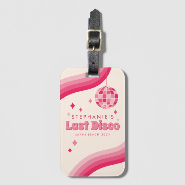 Letzte Diskothek Bachelorette Wochenende Custom Lu Gepäckanhänger (Vorderseite Vertikal)