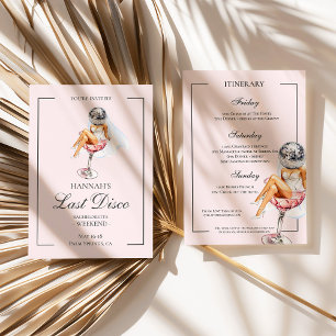 Letzte Diskothek Cocktail Bachelorette Einladung