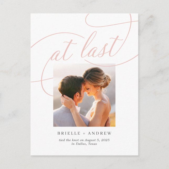 Letzte Editable Color Wedding Ankündigung Postkarte (Vorderseite)