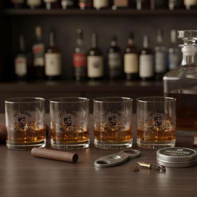 Letzte Flasche vor der Junggesellenabschiedsparty  Whiskyglas (Last Barrel Before the Bride Bachelor Party Whiskey Glass)