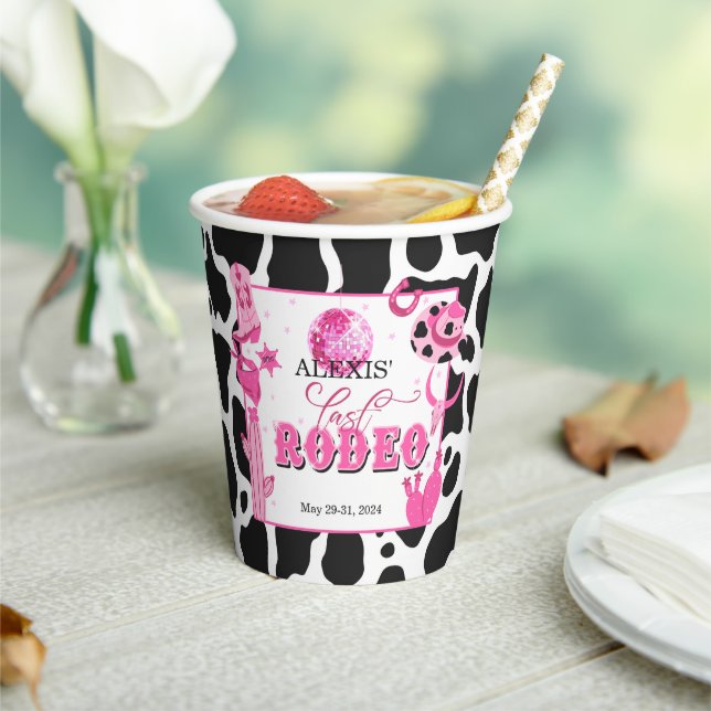 Letzte Rodeo Bachelorette/Brautparty Party Cups Pappbecher (In Situ)
