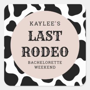 Letzte Rodeo-Cowgirl-Junggesellinnen-Abschieds-Woc Quadratischer Aufkleber