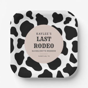 Letzte Rodeo-Cowgirl-Junggesellinnen-Abschiedspart Pappteller