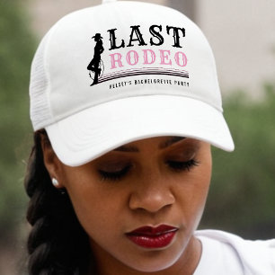 Letzte Rodeo-Cowgirl-Junggesellinnenparty Rosa Truckerkappe
