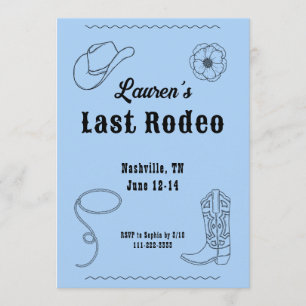 Letzte Rodeo-Cowgirl Western-Junggesellinnen-Einla Einladung