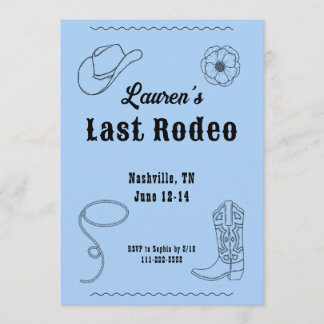 Letzte Rodeo-Cowgirl Western-Junggesellinnen-Einla Einladung