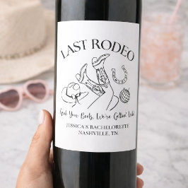 Letzte Rodeo Custom-Weinetikett | Nashville Jungge Weinetikett