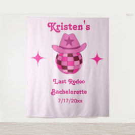 Letzte Rodeo Disco Cowgirl Bachelorette Hintergrun Wandteppich