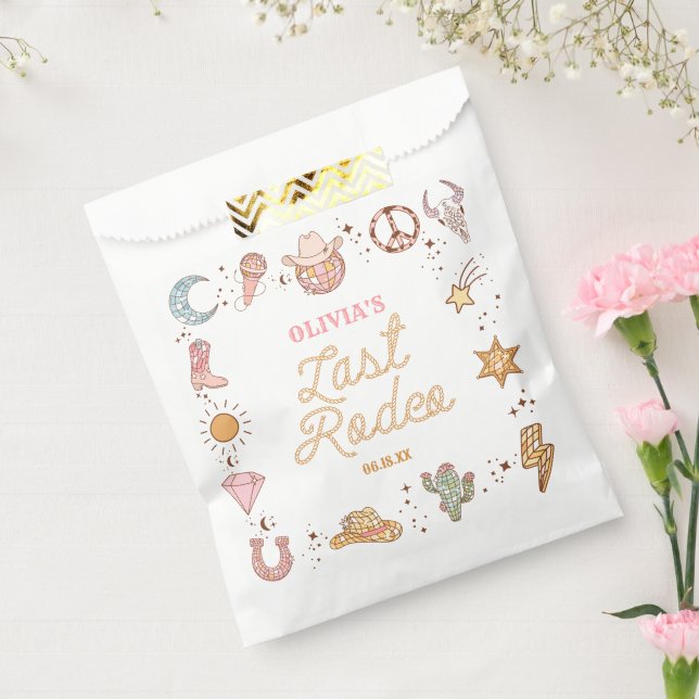 Letzte Rodeo Disco Cowgirl Bachelorette Wochenende Geschenktütchen (Versiegelt)