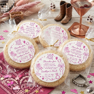 Letzte Rodeo-Disco-Cowgirl-Junggesellinnen-Abschie Runder Aufkleber