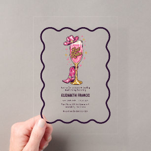 Letzte Rodeo Disco Cowgirl Junggesellinnenparty Acryleinladungen