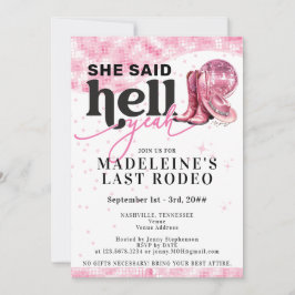 Letzte Rodeo Hell Yeah Cowgirl Bachelorette Itiner Einladung