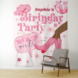 Letzte Rodeo-Junggeselinnen-Abschied-Hintergrund d Wandteppich