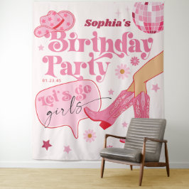 Letzte Rodeo-Junggeselinnen-Abschied-Hintergrund d Wandteppich