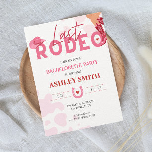 Letzte Rodeo Junggeselinnen-Abschied Pink Cowgirl Einladung