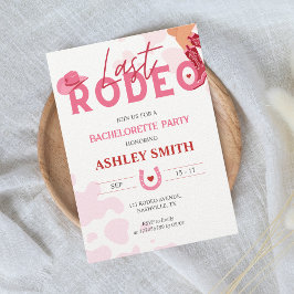 Letzte Rodeo Junggeselinnen-Abschied Pink Cowgirl Einladung