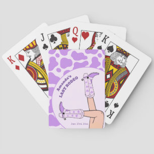 Letzte Rodeo Lila Kuhgirl Junggesellinnenabschied  Spielkarten