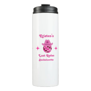 Letzte Rodeo Pink Disco Cowgirl Junggesellinnenabs Thermosbecher