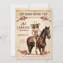Letzte Rodeo Western Junggeselinnen-Abschied Einla