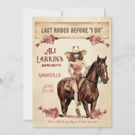 Letzte Rodeo Western Junggeselinnen-Abschied Einla Einladung