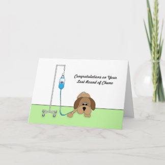 Letzte Runde Chemo Glückwunschkarte mit Hund Karte