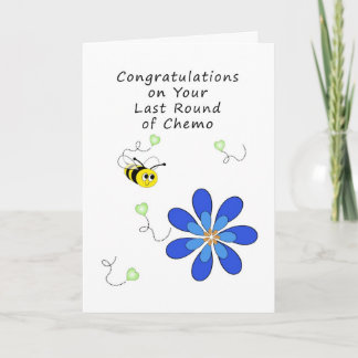 Letzte Runde Chemo-Hummeln, Blume und Herz Karte