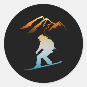 Letzte Runde: Sunset Ski Aufkleber
