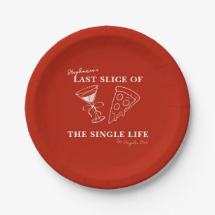 Letzte Scheibe des Single-Lebens Junggesellinnen-A Pappteller