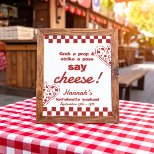Letzte Slice Pizza Bachelorette Fotokabine Sign Poster