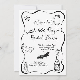 Letzte Solo Flight Hand Bridal Dusche Einladung