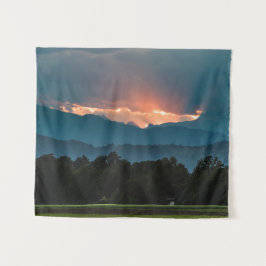 Letzte Sonnenstrahlen vor Sonnenuntergang Wandteppich