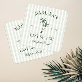 Letzte Splash Beach Palms Bachelorette Rechteckiger Pappuntersetzer