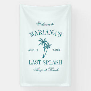 Letzte Splash Blue Aquamarin Palms Bachelorette Banner