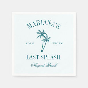 Letzte Splash Blue Aquamarin Palms Bachelorette Serviette