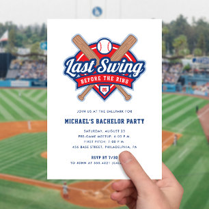 Letzte Swing Baseball Bachelor Party Einladung