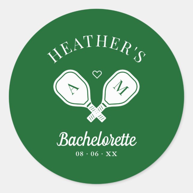 Letzte Swing Pickleball Bachelorette Runder Aufkleber (Vorderseite)