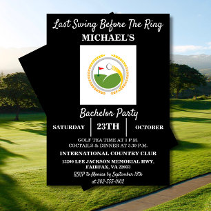 Letzte Swing vor dem Ring Golf Bachelor Party Einladung