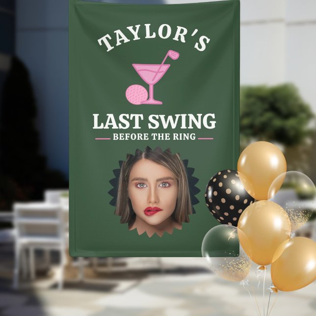 Letzte Swing vor dem Ring Golf Bachelorette Banner (Last Swing Before The Ring Golf Bachelorette Banner by Ricaso for bride to be and her crew)