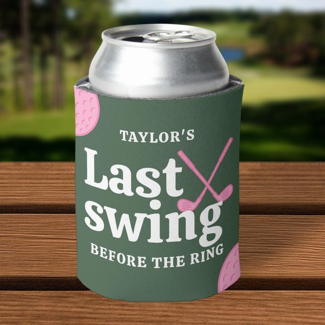 Letzte Swing vor dem Ring Golf Bachelorette Dosenkühler (Last Swing Before The Ring Golf Bachelorette Can Cooler by Ricaso for Bride to be and her crew)