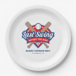 Letzte Swing vor der Baseball Bachelor-Party Pappteller
