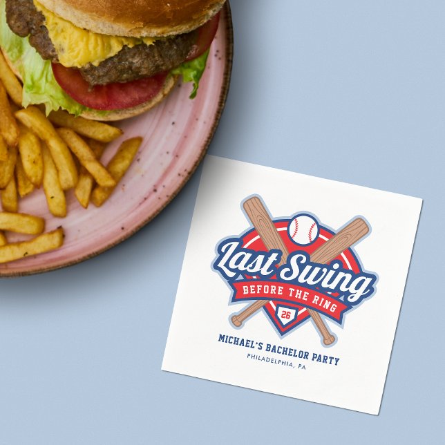 Letzte Swing vor der Baseball Bachelor-Party Serviette (Von Creator hochgeladen)