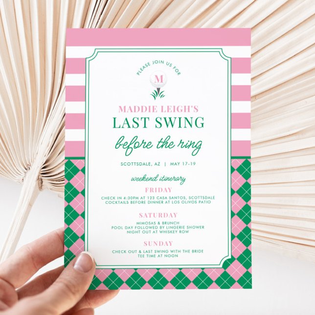 Letzte Swing vor der Einladung von Bachelorette (Last Swing Before the Ring Bachelorette Party Invitation)