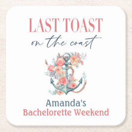 Letzte Toast Küste Bachelorette Weedkend Dekoratio Rechteckiger Pappuntersetzer